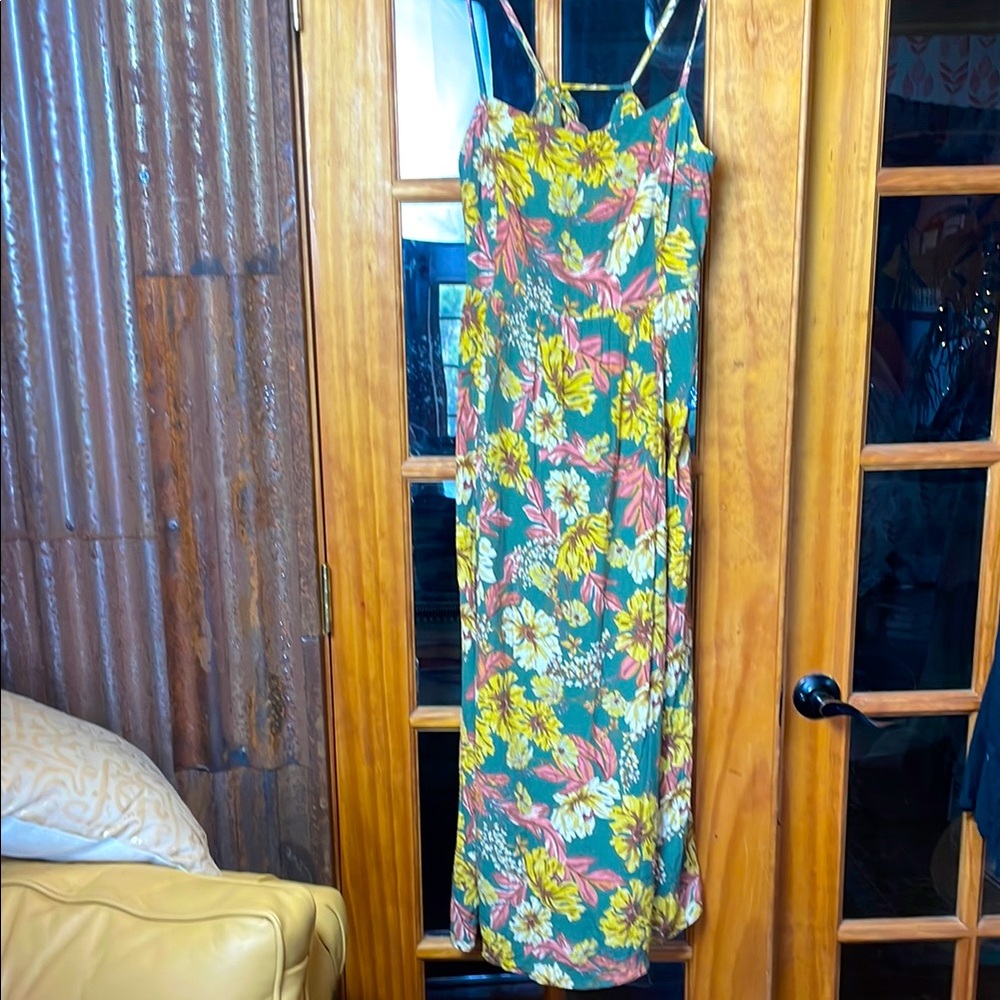 Treasure & Bond Yellow, Orange and Green Maxi Sundress, Size M